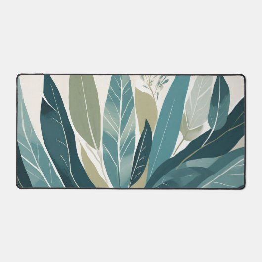 Blätter in Grüntönen Schreibtischunterlage (Vorderseite)