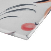 Blätter in hellen Aquarellfarben und Beeren-Muster Schneidebrett (Ecke)