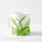 Blätter in leuchtend grünen Aquarellen Kaffeetasse (Vorderseite Links)
