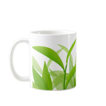 Blätter in leuchtend grünen Aquarellen