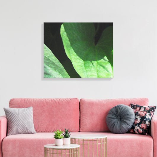 Blätter in Licht und Schatten schließen Leinwanddruck (Insitu (Wohnzimmer))