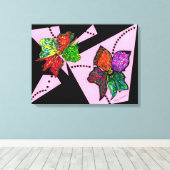 Blätter in Motion Canvas Print Leinwanddruck (Insitu (Holzboden))