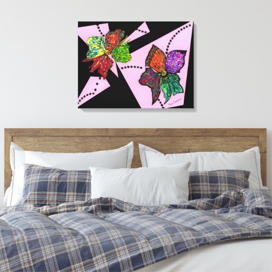 Blätter in Motion Canvas Print Leinwanddruck (Insitu (Schlafzimmer))