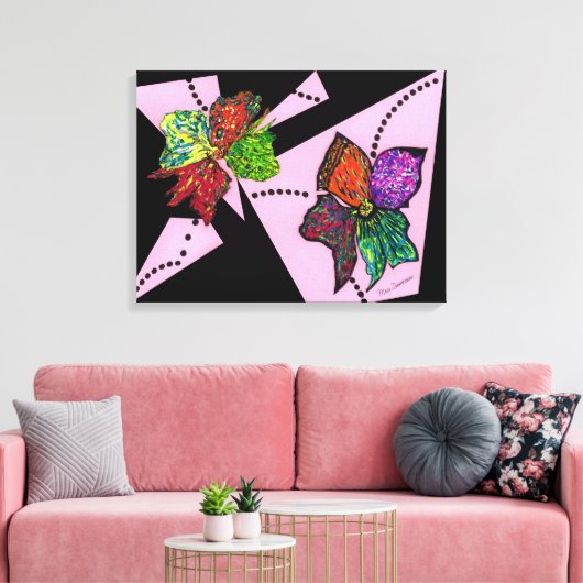 Blätter in Motion Canvas Print Leinwanddruck (Insitu (Wohnzimmer))