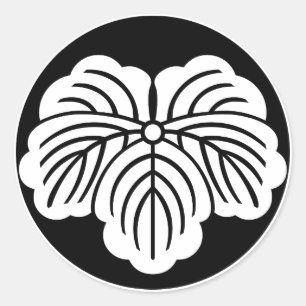 Blätter in Reiskuchen Runder Aufkleber