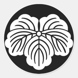 Blätter in Reiskuchen Runder Aufkleber