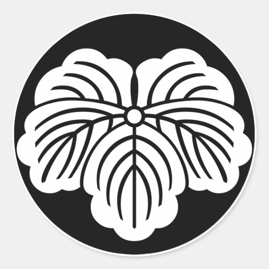 Blätter in Reiskuchen Runder Aufkleber (Vorderseite)