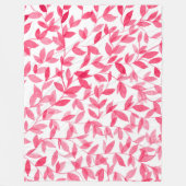 Blätter in Rot Fleecedecke (Vorderseite)