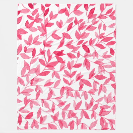 Blätter in Rot Fleecedecke (Vorderseite)