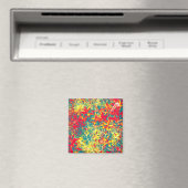 Blätter in Rot-Gelb und Weiß Magnet (In Situ (Geschirrspüler))