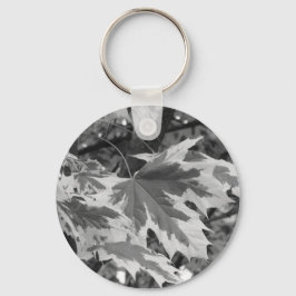 Blätter in Schwarz und Weiß Schlüsselanhänger