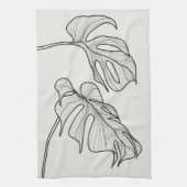 Blätter in Schwarz-Weiß-Pflanze Geschirrtuch (Vertikal)
