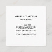 Blätter in Wasserfarbe auf Marmormuster beruflich Quadratische Visitenkarte (Rückseite)