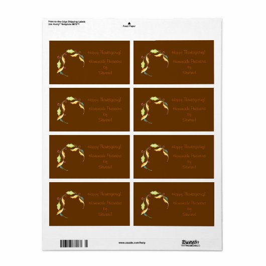 Blätter ~ Jar Label (Vorne)