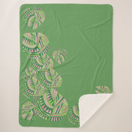 Blätter Jazz / Green Dusty Pink 4 Sherpadecke