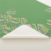 Blätter Jazz / Green Dusty Pink 4 Sherpadecke (3/4)