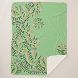 Blätter Jazz / Mint Dusty Pink 4 Sherpadecke