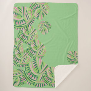 Blätter Jazz / Mint Dusty Pink 4 Sherpadecke