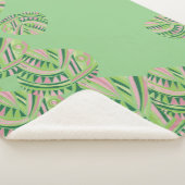 Blätter Jazz / Mint Dusty Pink 4 Sherpadecke (3/4)