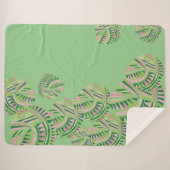 Blätter Jazz / Mint Dusty Pink 4 Sherpadecke (Vorderseite (Horizontal))