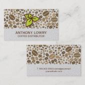 Blätter Kaffeebohnen Visitenkarte (Vorne/Hinten)