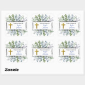 Blätter Krängungsrahmen-Kreuz Quadratischer Aufkleber (Blatt)