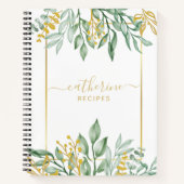 Blätter Leere eigene Kochbuch Rezept zum Schreiben Notizblock (Vorderseite)