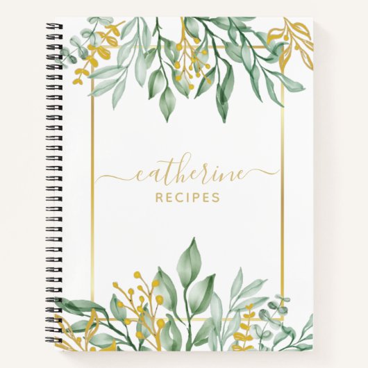 Blätter Leere eigene Kochbuch Rezept zum Schreiben Notizblock (Vorderseite)