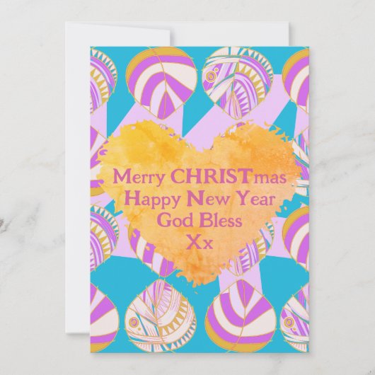 Blätter Lilac Gold Türkis Weihnachten (Vorderseite)