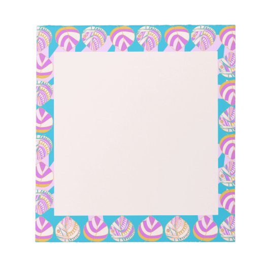 Blätter Lilac Gold Turquoise Notizblock (Vorderseite)