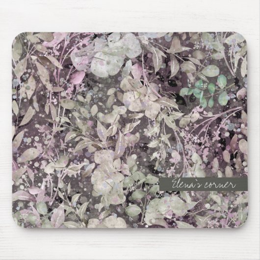 Blätter magisch - bearbeitbarer Text Mousepad (Vorne)