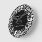 Blätter Mandala 25 Jahre alt Runde Wanduhr (Winkel)