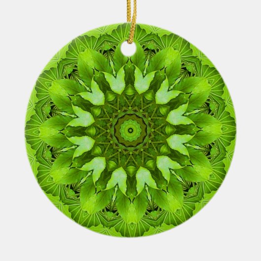 Blätter Mandala Keramikornament (Vorne)