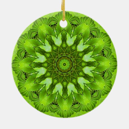 Blätter Mandala Keramikornament (Hinten)