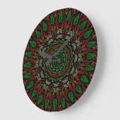 Blätter Mandala Pattern Große Wanduhr (Winkel)
