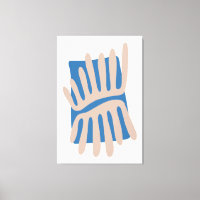 Blätter Matisse Abstrakt in Blau und Sand Inspirie