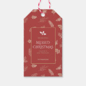 Blätter Mistletoe Red Geschenkanhänger (Vorderseite)