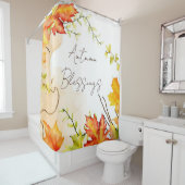 Blätter mit benutzerdefiniertem Text fallen Duschvorhang (Beispiel)
