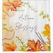 Blätter mit benutzerdefiniertem Text fallen Duschvorhang (Vorderseite)