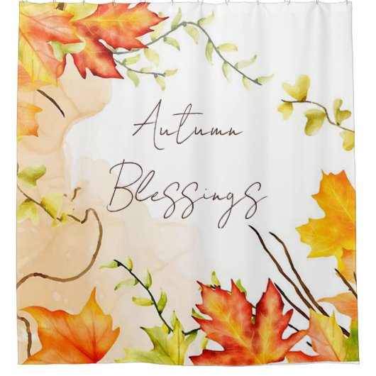 Blätter mit benutzerdefiniertem Text fallen Duschvorhang (Vorderseite)