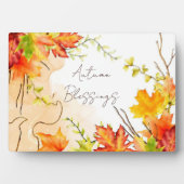 Blätter mit benutzerdefiniertem Text fallen Fotoplatte (Vorderseite)