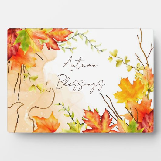 Blätter mit benutzerdefiniertem Text fallen Fotoplatte (Vorderseite)