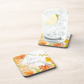 Blätter mit benutzerdefiniertem Text fallen Getränkeuntersetzer (Rechte Seite)