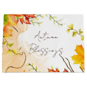 Blätter mit benutzerdefiniertem Text fallen Große Geschenktüte (Vorderseite)