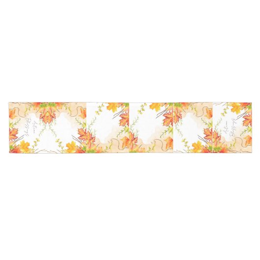 Blätter mit benutzerdefiniertem Text fallen Kurzer Tischläufer (Horizontal)