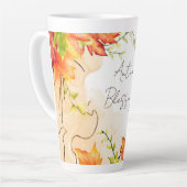 Blätter mit benutzerdefiniertem Text fallen Milchtasse (Linke Ecke)