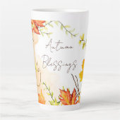 Blätter mit benutzerdefiniertem Text fallen Milchtasse (Vorderseite)