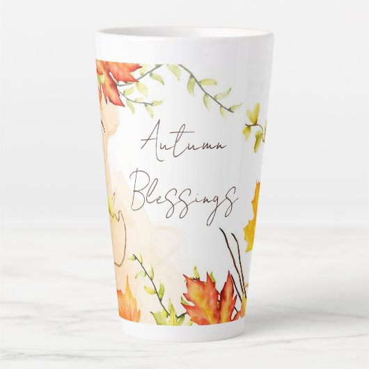 Blätter mit benutzerdefiniertem Text fallen Milchtasse (Vorderseite)