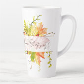 Blätter mit benutzerdefiniertem Text fallen Milchtasse (Rechts)