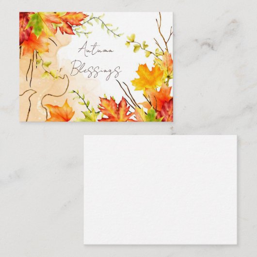 Blätter mit benutzerdefiniertem Text fallen Mitteilungskarte (Vorne/Hinten)